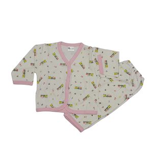 0-3 Montly Suit Baby White Pink Piping