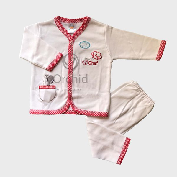 3-6M Suit Cotton Red Piping