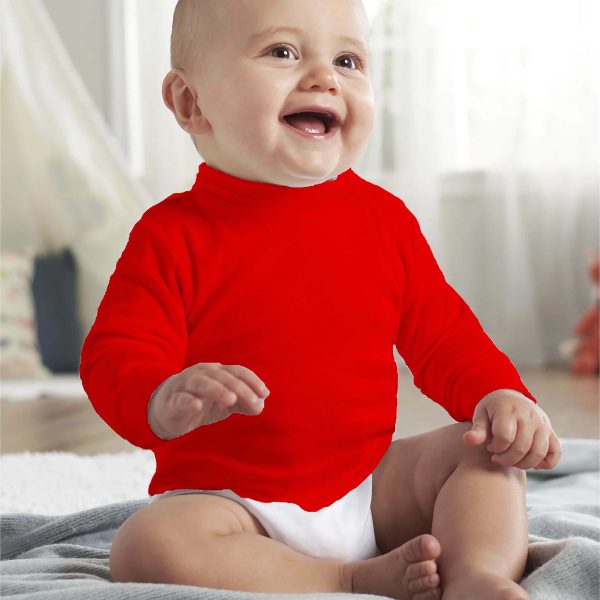 Toddler High Neck Cotton Red