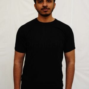 Men Half Sleeve Round Neck Cotton Black 2