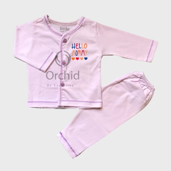 Newborn Suit Hello Mommy Cotton Pink