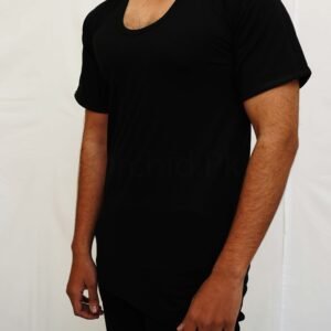 Men Half Sleeve Cotton Vest Black
