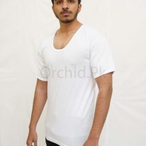 Men Half Sleeve Cotton Vest White