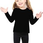 Toddler unisex black cotton round neck full sleeve top and tights set by Orchid.pk