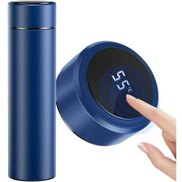 Bottle With Led Temperature Display Blue