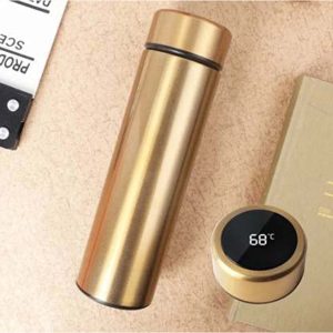 Bottle With Led Temperature Display Golden