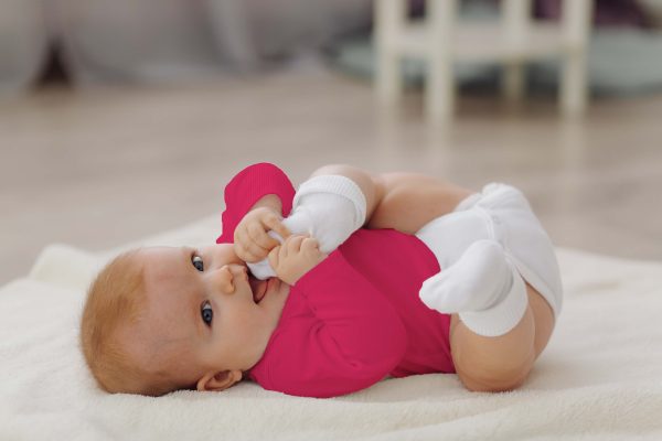 Infant Round Neck cotton Shocking Pink