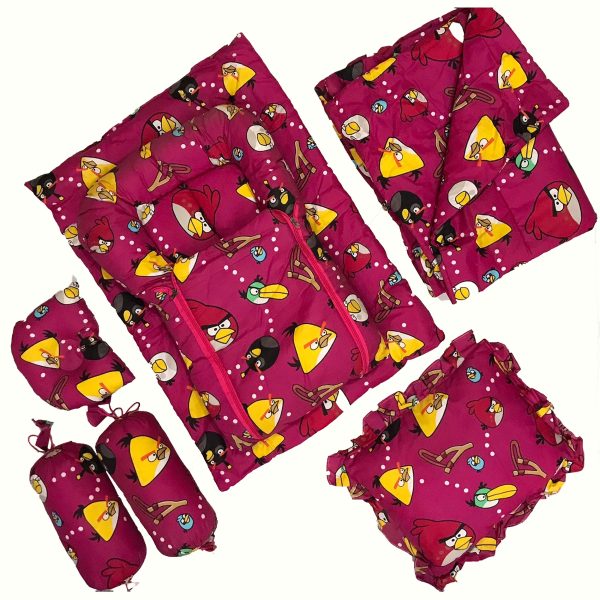 Baby 7Pc Bed Set Cotton Angry Bird Printed