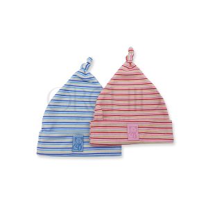 Baby Cap Blue and White Stripes , Red and White