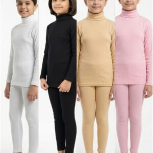 Girls High Neck and Tights Set in White, Black, Skin, Red, Baby Pink, Shocking Pink, Off White and Navy Blue – ORCHID.PK Copy Alt Text
