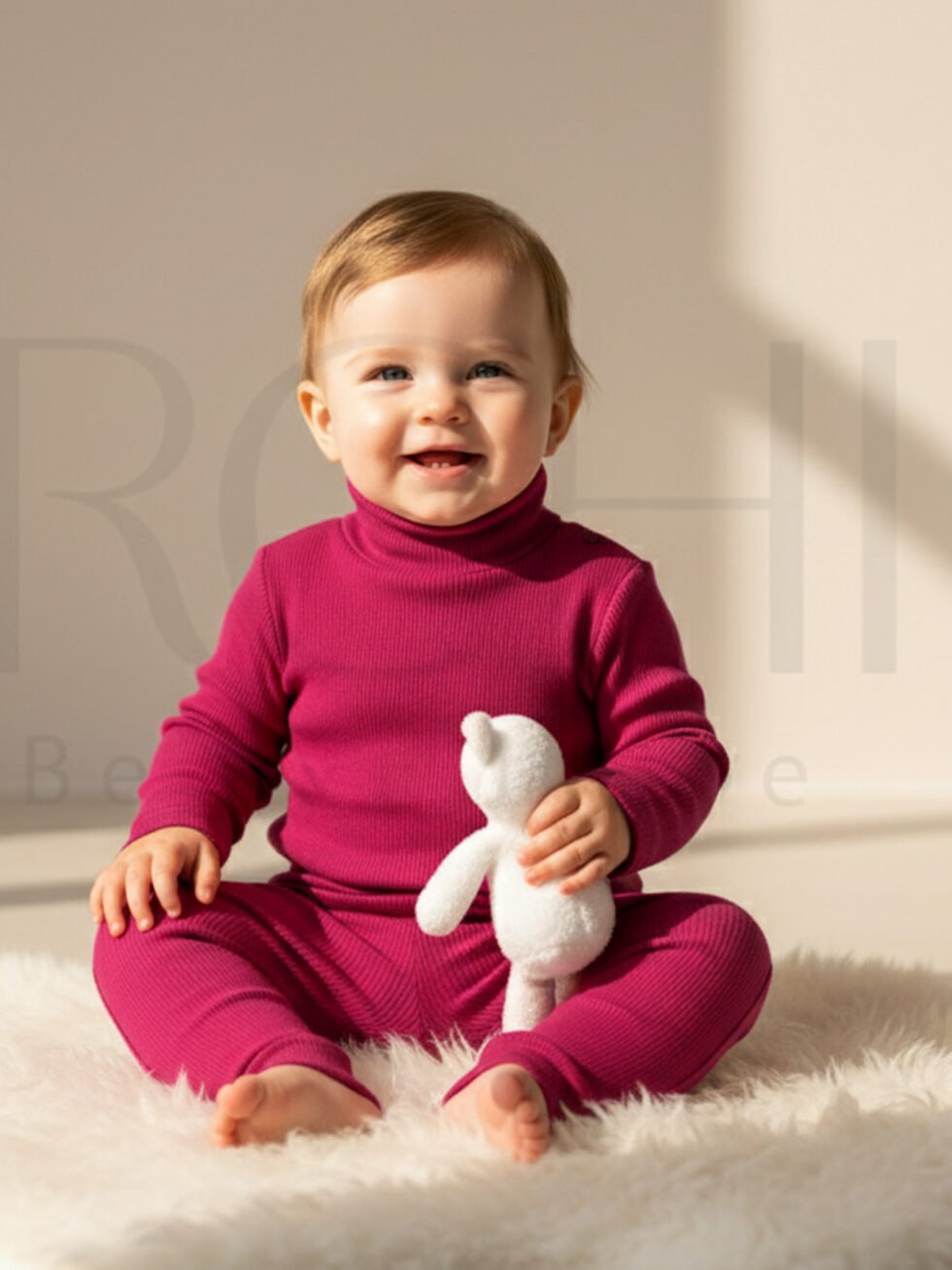 Infat Neck Infant High Neck and Tights Set - Orchid | Premium Innerwear Pakistan