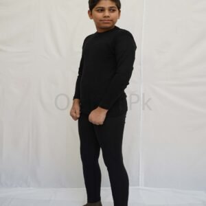 Boy Round Neck & Tights Set Black