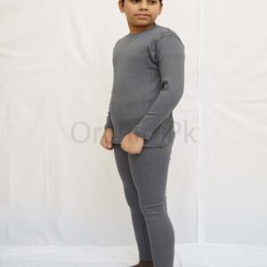 “Boys Round Neck & Tights Set Grey – Cotton Stretch Outfit – orchid.pk”