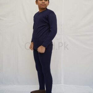 “Boys Round Neck & Tights Set Navy Blue – Cotton Stretch Outfit – orchid.pk”