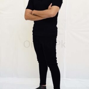 Men Half sleeve & Tights Set Black
