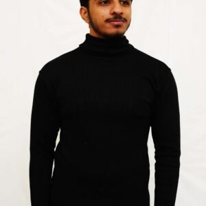 Men High Neck Black