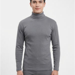 Men grey high neck thermal innerwear top