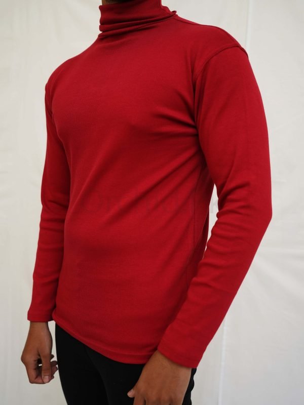 Men High Neck Maroon