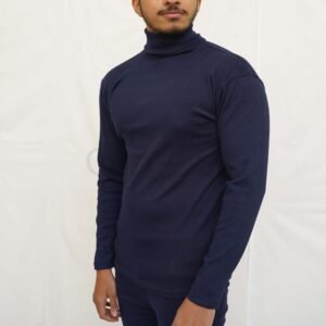 Men High Neck & Tights Set Navy Blue