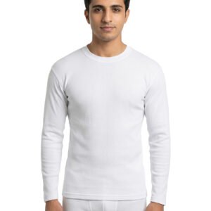 Men Round Neck Full Sleeve Winter White thermal shirt front view