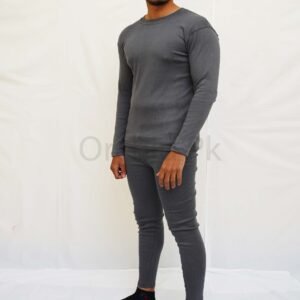 Men Round Neck Sleeve & Tights Set Grey