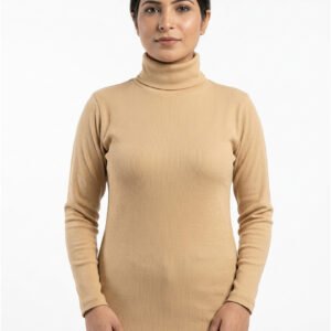 Women High Neck Cotton Skin Front View – Orchid.pk