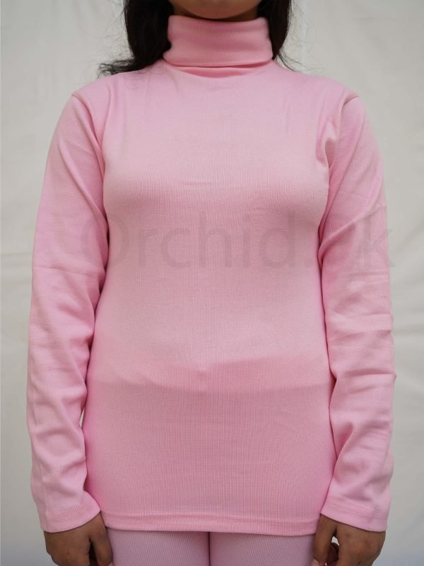 Women High Neck baby Pink