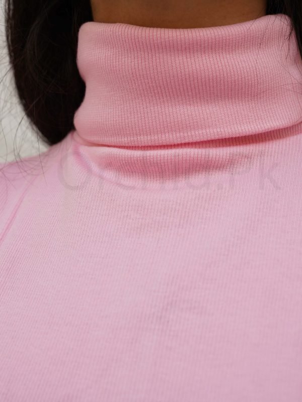 Women High Neck Baby Pink