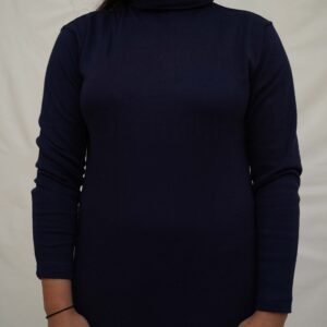 Women High Neck Navy Blue