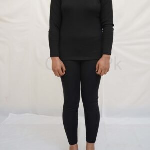 Women Round Neck & Tights Black