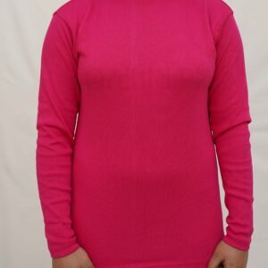 Women High Neck Shocking Pink