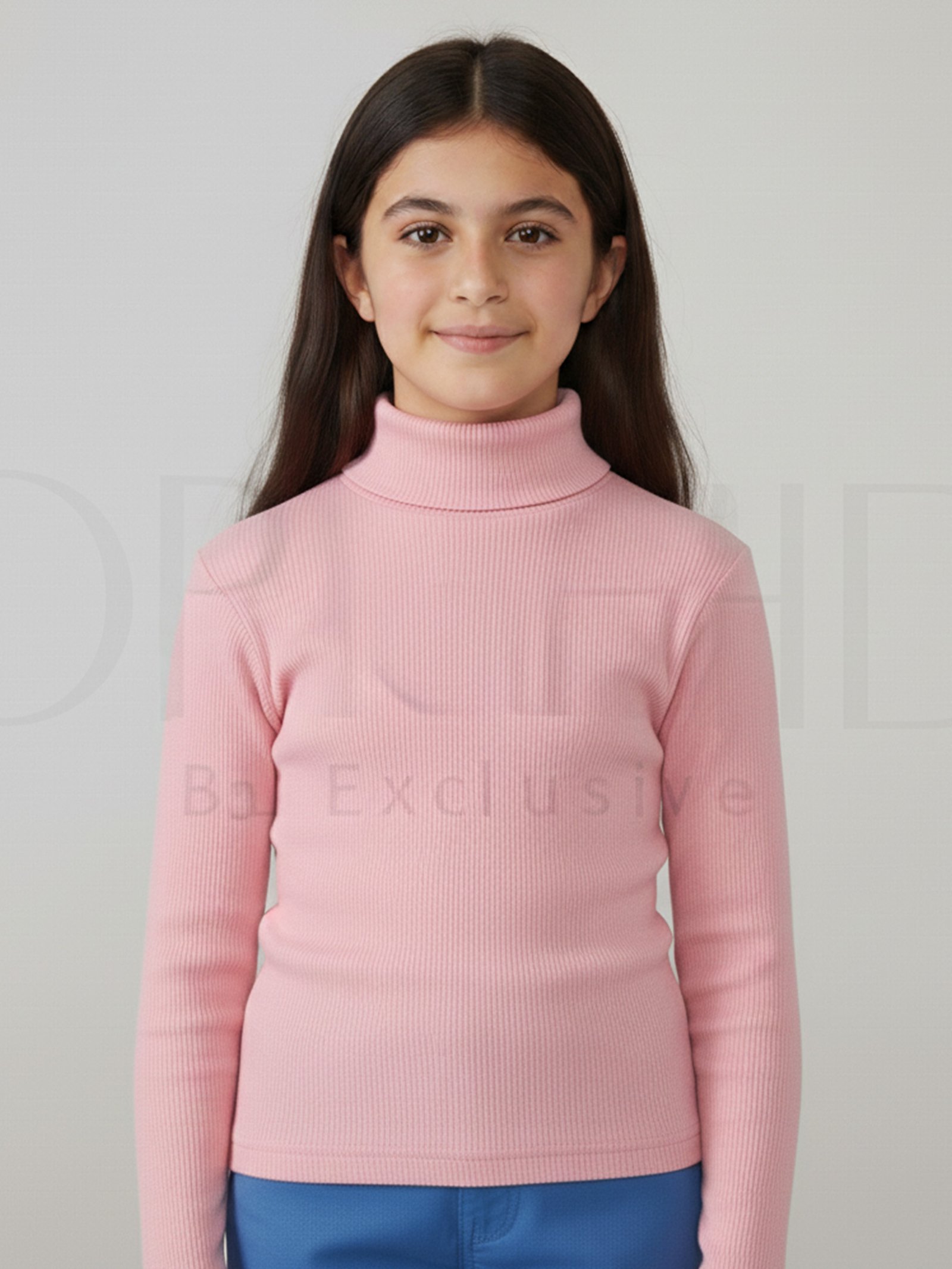“Girls High Neck Cotton 2x1 Knitted Winter Top – Soft Stretchable Warm Wear | orchid.pk”