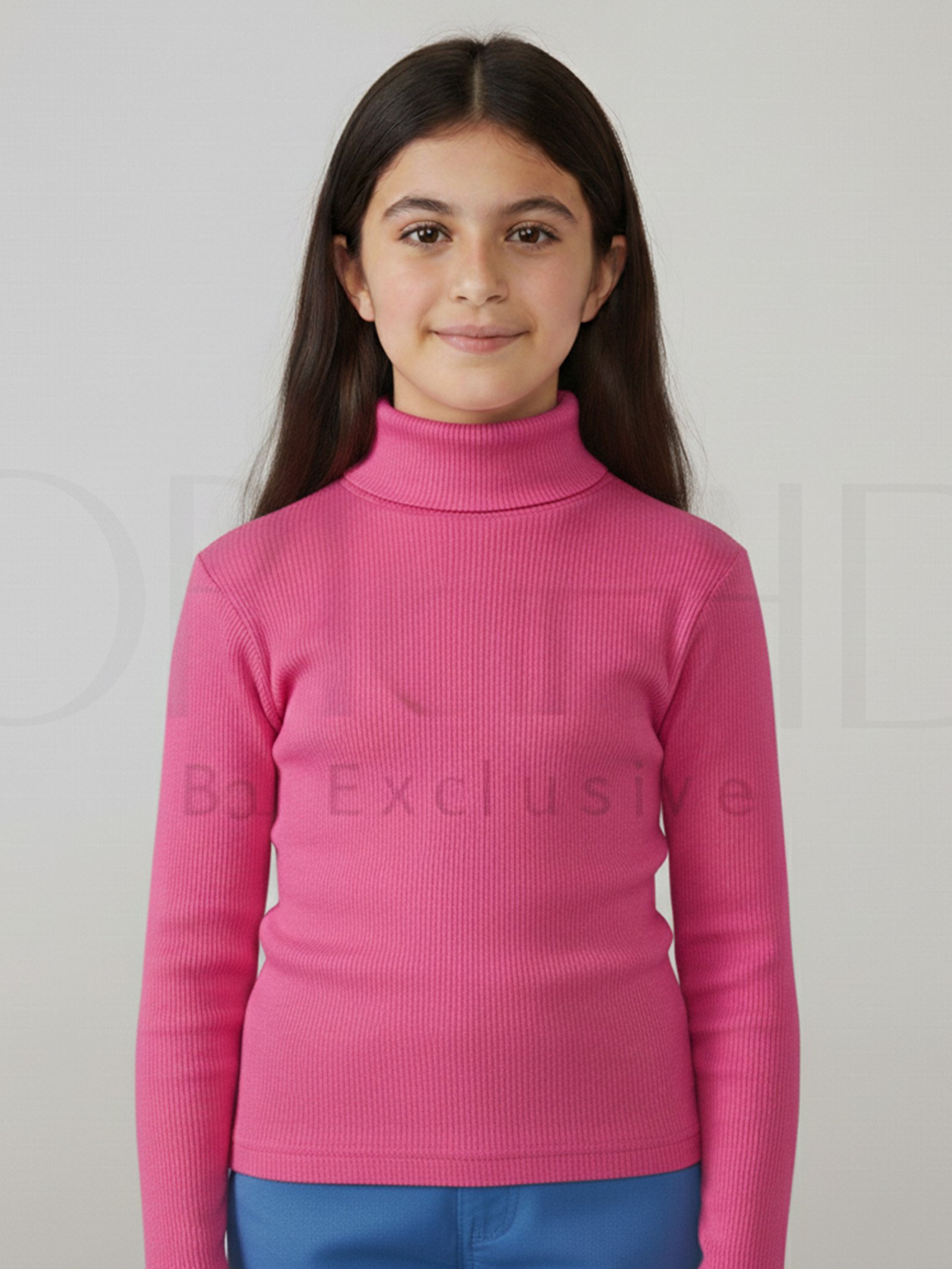 “Girls High Neck Cotton 2x1 Knitted Winter Top – Soft Stretchable Warm Wear | orchid.pk”