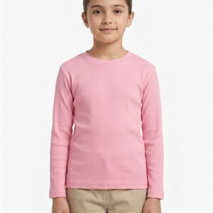Girl Cotton Round Neck Winter Baby Pink Full Sleeve Shirt – Orchid.pk