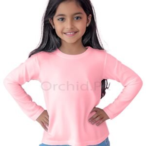Girls Summer Round Neck Full Sleeve Baby Pink