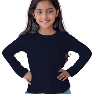 Girls Summer Round Neck Full Sleeve Navy Blue