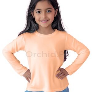 Girls Summer Round Neck Full Sleeve Peach