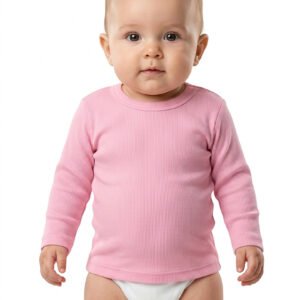 Soft baby pink cotton innerwear top for infants