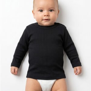 Soft black cotton innerwear top for infants