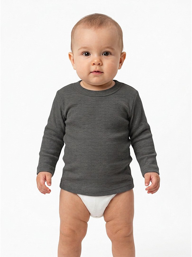 Infant Cotton Round Neck Winter Grey Warm grey cotton round neck thermal shirt for infants