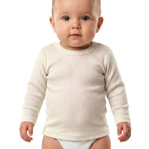 Soft off-white cotton innerwear top for infants