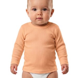 Soft peach cotton innerwear top for infants