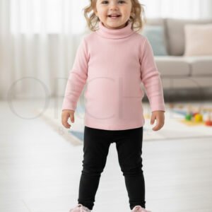 Toddler High Neck Winter Set – 2x1 Knitted Cotton – Soft Stretchable Warm Wear – orchid.pk
