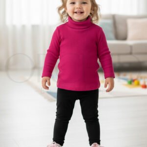 Toddler High Neck Winter Set – 2x1 Knitted Cotton – Soft Stretchable Warm Wear – orchid.pk