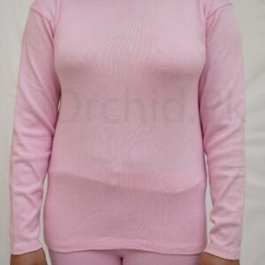 Women Round Neck Cotton Baby Pink