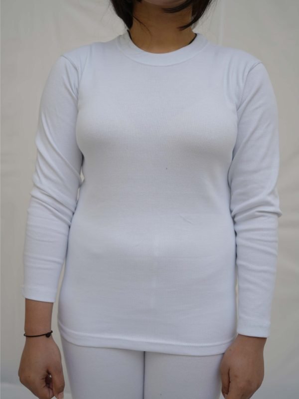 White Round Neck Front