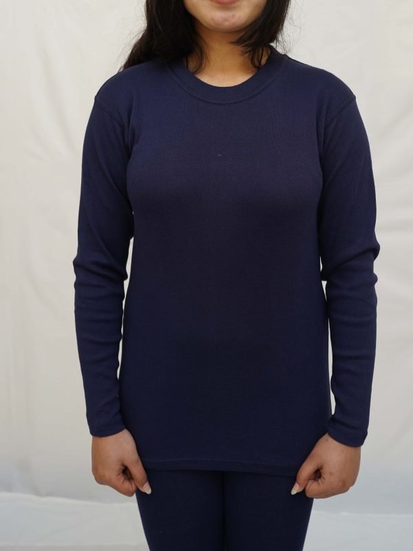 women round neck navy blue
