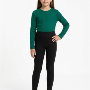 Girl Cotton Tights Winter Black Front View – Orchid.pk
