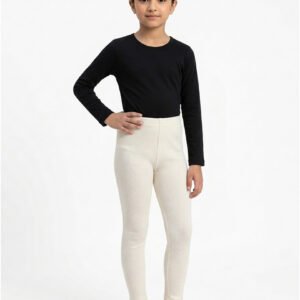 Girl Cotton Tights Winter Off white Front View – Orchid.pk