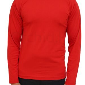 Men Summer Round Neck Full Sleeve Red
